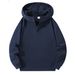 Men's Fleece-Lined Hooded Sweatshirt – Oversized Pullover With Brushed Interior, Minimalist Streetwear (Black/Grey/Navy Blue)_viptrois.com