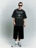 Heavyweight 230g Washed Geometric Knot Printed T-Shirt Men's Urban Streetwear Tee_viptrois.com