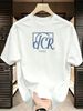 3 Pack Men's Oversized T-Shirts, 100% Cotton Crew Neck Casual Tees, Relaxed Fit Monogram & "Paris" Print Design, Black White Grey_viptrois.com
