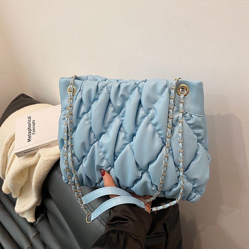 Women's Crossbody Bags High-grade Soft Rhombic Chain Bag Large Capacity Tote Bag Fashion Shoulder Bag_viptrois.com