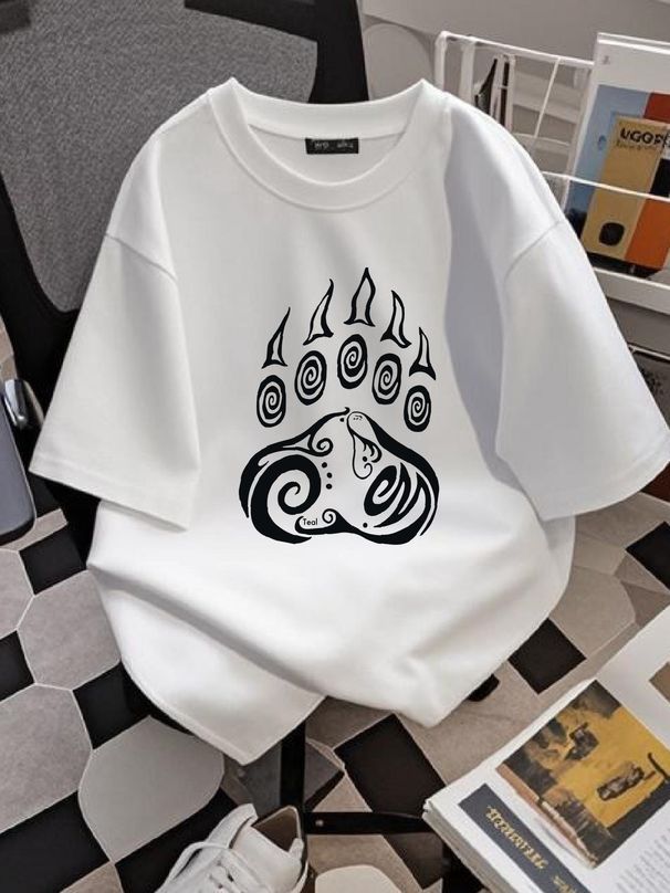 Bear Paw By Teal T Shirt Unisex Homme Stretched Designer Clothes Versatile Top For Everyday Wear Slightly Graphic Soft Streetwear Comfortable_viptrois.com