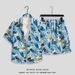 Men's Clothing Ice Silk Suit Men's Quick Drying Summer Short Sleeved Shirt Loose Large Size Floral Beach Shorts Couple Matching Two Piece Suit_viptrois.com
