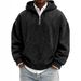 Men's Vintage Washed Hooded Half-Zip Sweatshirt - Casual Pullover With Relaxed Fit Comfortable Cotton Blend Multiple Colors Sizes For Urban Streetwear_viptrois.com