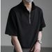 Men's Waffle-Knit Polo Shirt – Short Sleeve, Half-Zip Design, Relaxed Fit, Breathable Silk-Blend, Summer Casual (M-3XL, 2 Colors)_viptrois.com