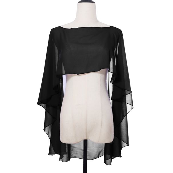 Chiffon Pullover Shawl Cape - Lightweight Sun Protection & Arm Cover For Women (Elegant Extended Wrap, Breathable Fabric)_viptrois.com