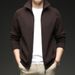 Men's High Collar Long Sleeve Cardigan Autumn Winter New Korean Fashion Sweater Warm Zipper Shirt Casual Knitted Jacket_viptrois.com