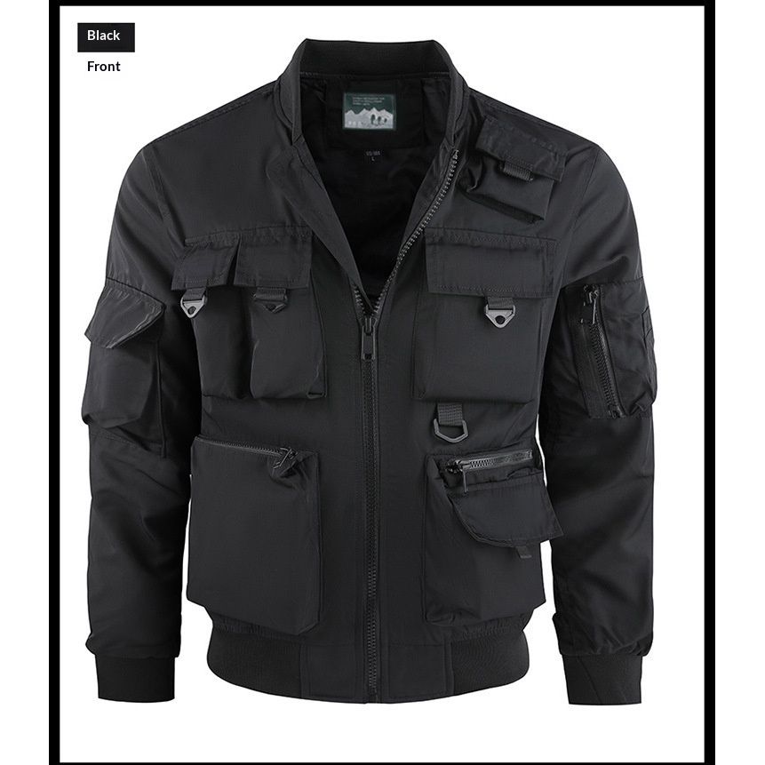 Pulse Cross-Border Bomber Men's Baseball Functional Multi-Pocket Coat European And American Three-Proof Jacket Workwear 8809_viptrois.com