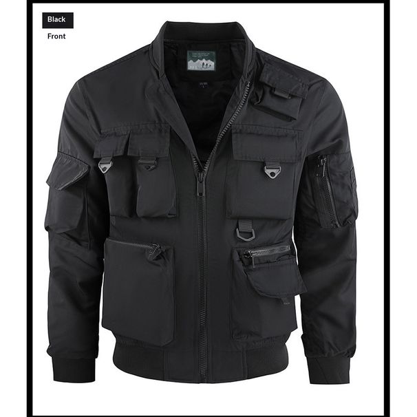 Pulse Cross-Border Bomber Men's Baseball Functional Multi-Pocket Coat European And American Three-Proof Jacket Workwear 8809_viptrois.com