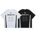 American retro alphanumeric print stitching contrast color V neck short sleeved T shirt men's high street fashion brand loose tops_viptrois.com