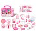 Mother & Kids Heart-Shaped Mirror Perfume Bottle Pretend Play Makeup Set For Little Princesses – Role Play Dress-Up Toy For Girls (Pink/Blue/Black)_viptrois.com