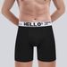 Pulse Cross-Border E-commerce Factory Supply Men's Underwear Simple Long Style European Size Solid Color Mid-Waist Boxer_viptrois.com