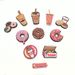 Donut Milk Tea Cute Shoe Flower Shoe Buckle Soft Glue Removable Decorative Buckle_viptrois.com