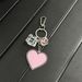 Asymmetric Acrylic Heart Keychain - 3D Crystal-Like Charm For Girls & Couples (Red/Blue/Pink, Non-Toxic Light Reflective)_viptrois.com
