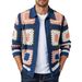 Men's Vintage Crochet Knit Cardigan Long Sleeve Openwork Shirt Casual Loose Fit Boho Style Fashion Trends_viptrois.com