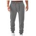 Men's Fleece Jogger Pants - Polyester Casual Sweatpants With Tapered Cuff, Elastic Waist & Pockets (Black/Navy/White/Khaki/Burgundy/Gray)_viptrois.com