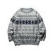 Yidao Vintage 25 Autumn Winter New National Trend Ethnic Style Jacquard Design Casual Loose Unisex Pullover Sweater_viptrois.com