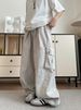 Men's Washed Heavy Overalls Retro Big Pocket Casual Loose Straight Pants_viptrois.com