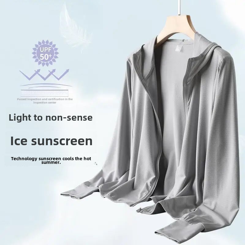 Upf50 Men's Sun Protection Jacket Anti-uv Fishing Gear Ice Silk Material Outdoor Sports Jacket Protection From Sun_viptrois.com