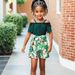 Mother & Kids INS Girls Fashion Popular Flower Full Print Patchwork Summer Jumpsuit_viptrois.com