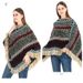 Women's Shawls Colorful Ethnic Style Pullover Poncho Women's Acrylic Knitted Cloak Warm Autumn And Winter Shawl_viptrois.com