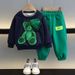 2025 New Style Boys And Girls Long Sleeved Sweatshirts And Sweatpants Korean Version Of Small And Medium Sized_viptrois.com
