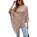 Hooded striped tassel cape shawl Feminine scarf over_viptrois.com