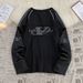 Men's Clothing Retro Football Jersey Style Long Sleeved T Shirt Loose Top Sweatshirt_viptrois.com