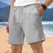 Men's Clothing Loose Solid Color Shorts Jacquard Cloth Drawstring Casual Shorts Beach Pants_viptrois.com