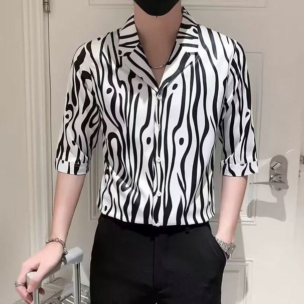 2025 Spring And Summer New Simple And Versatile Design Sense Ruffian Handsome Men's Shirt Fashion High Sense Casual Trendy Shirt_viptrois.com