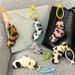 Bag Charm Leopard Print Twist Knot Girl Fashion Creative Bag Pendant Car Keychain Schoolbag Cute Plush Phone Case Accessories_viptrois.com