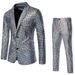 Men's Sequin Hot Stamping Disco Cosplay Party Stage Night Club Shiny And Cool Performance Suit Set_viptrois.com