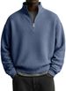 Men's Waffle-Knit Half-Zip Sweatshirt – Seasonless Stretch Polyester Pullover (Breathable Grid Texture, 10 Colors, S-5XL)_viptrois.com