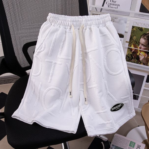 Men's Clothing Casual Waffle Shorts Loose Breathable Straight Pants Simple Versatile Casual Shorts_viptrois.com