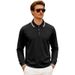 Men's Breathable Jacquard Polo Shirt - Loose Fit Long Sleeve Casual Top For Golf & Everyday Wear_viptrois.com