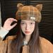 Sweet Cute Cat Ear Beret Korean Style Casual Versatile Windproof Octagonal Autumn Winter Fashion Warm Hat For Women_viptrois.com