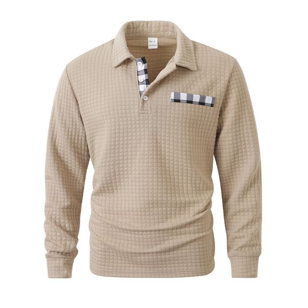 Otoño Nueva Camisa POLO Deportiva Casual Con Cremallera Solapa Franjas De Color Para Hombres Camisetas De Manga Larga_viptrois.com