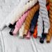 Shoelaces Gold 8mm Hand Woven Accessories Diy Three Strand Cotton Rope Color Bold Pure Cotton Twist Decoration_viptrois.com