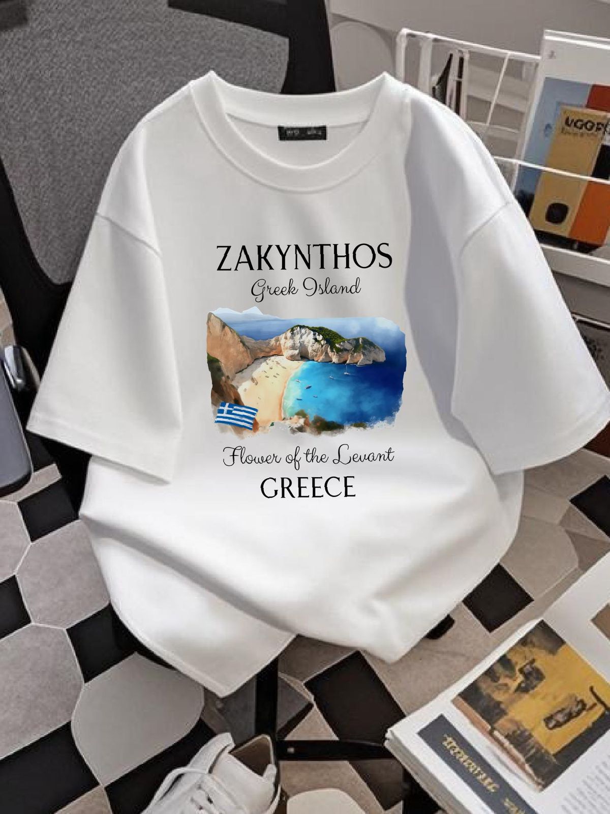 Zakynthos T Shirt Greece Trip Greek Islands Souvenir Island Vacation Fashion Designer Clothes Streetwear Homme Summer Unisex Slightly Graphic_viptrois.com