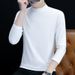 Autumn Winter 95% Cotton Long Sleeve T-Shirt Solid Color Thickened Mid-Neck Base Shirt High Neck Warm Men's Clothing_viptrois.com