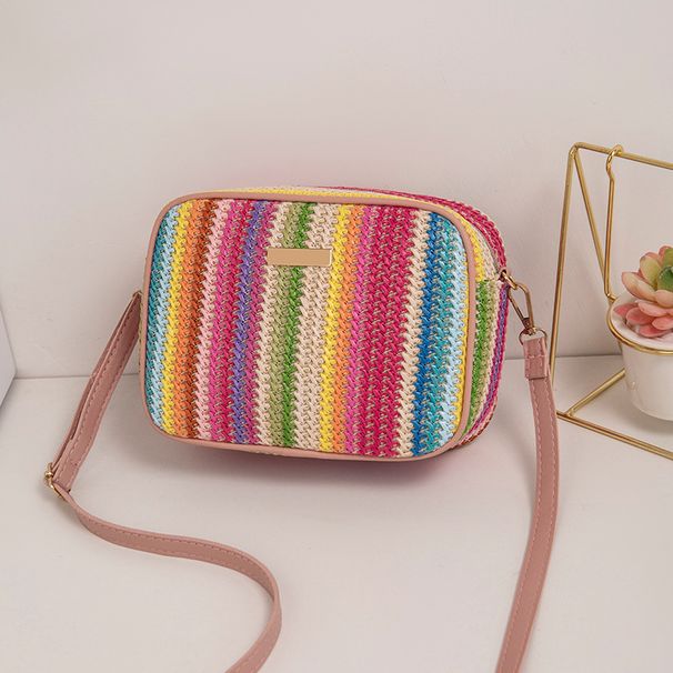 Women's Bags New Style Ladies Bags Fashion Trend Art Woven Multi Color Straw Bag Ethnic Style Messenger Bag_viptrois.com