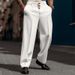 Men's Formal Button Down Trousers New Solid Color Loose Straight Leg Comfortable Outdoor Everyday Fashion Dress_viptrois.com