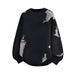 "Men's Distressed Knit Sweater – Ripped & Frayed Edge Design, Color Block Pullover, Oversized Winter Casual Wear"_viptrois.com