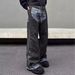 Men's Clothing Men's Autumn Heavy Fashion Brand Washing Technology Splash Ink Straight Jeans Trendy Casual Street Trousers_viptrois.com