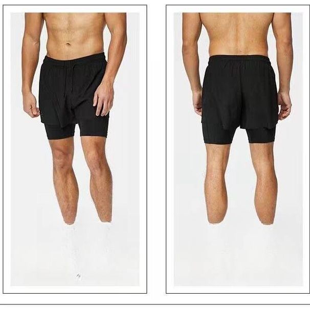 Men's Clothing Two-Piece Running Sports Pants Marathon Three-Point Pants Quick-Drying Ice Silk Leisure Training Fitness_viptrois.com