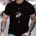 Men's Fashion Short-sleeved T-shirts Summer Slim-fit Pure Cotton Printed T-shirts Trendy Casual Versatile Tops_viptrois.com