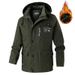 Men’s Plus-Size Workwear Jacket – 95% Cotton Fleece-Lined Winter Coat, Relaxed Fit Hooded Parka (Khaki/Army Green/Black, M-6XL, Warm & Breathable)_viptrois.com