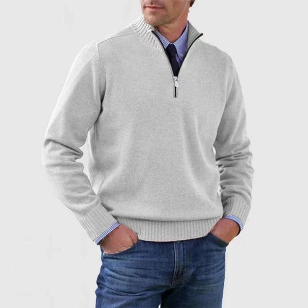 Autumn And Winter Men's Clothing In Europe And America, Large-sized Knitted Sweaters, Zipper Woolen Sweaters, Warm Base Layer Sweaters_viptrois.com