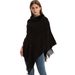 Unisex Spring and autumn sequins solid color pullover collar cape knit cape_viptrois.com