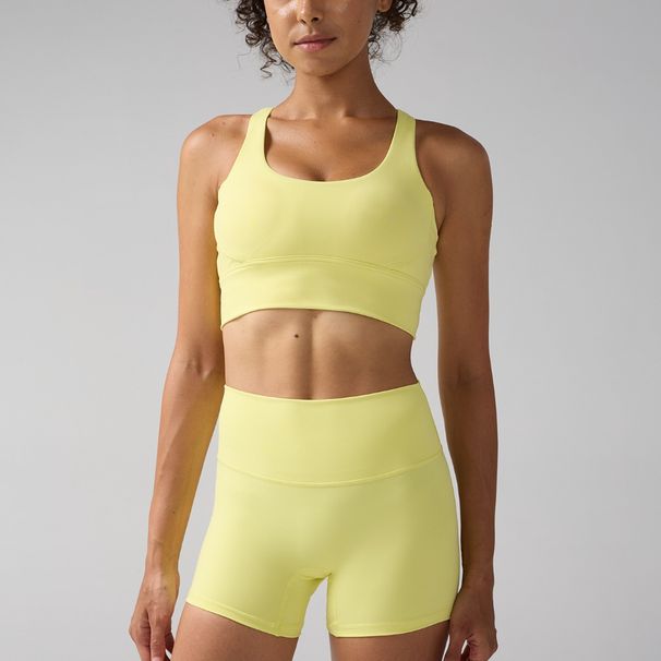 Women's 2-Piece Yoga Set High-Waist Elastic Yoga Bra With Cross Back Design And Matching Yoga Shorts For Fitness Cycling Running_viptrois.com
