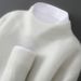 Pure 100% Pure Wool Solid Color Men's Half Turtleneck Pullover Casual Cashmere Sweater Loose Knitted Base Shirt_viptrois.com
